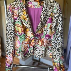 Alberto Makali Multicolor Floral Leopard Blazer